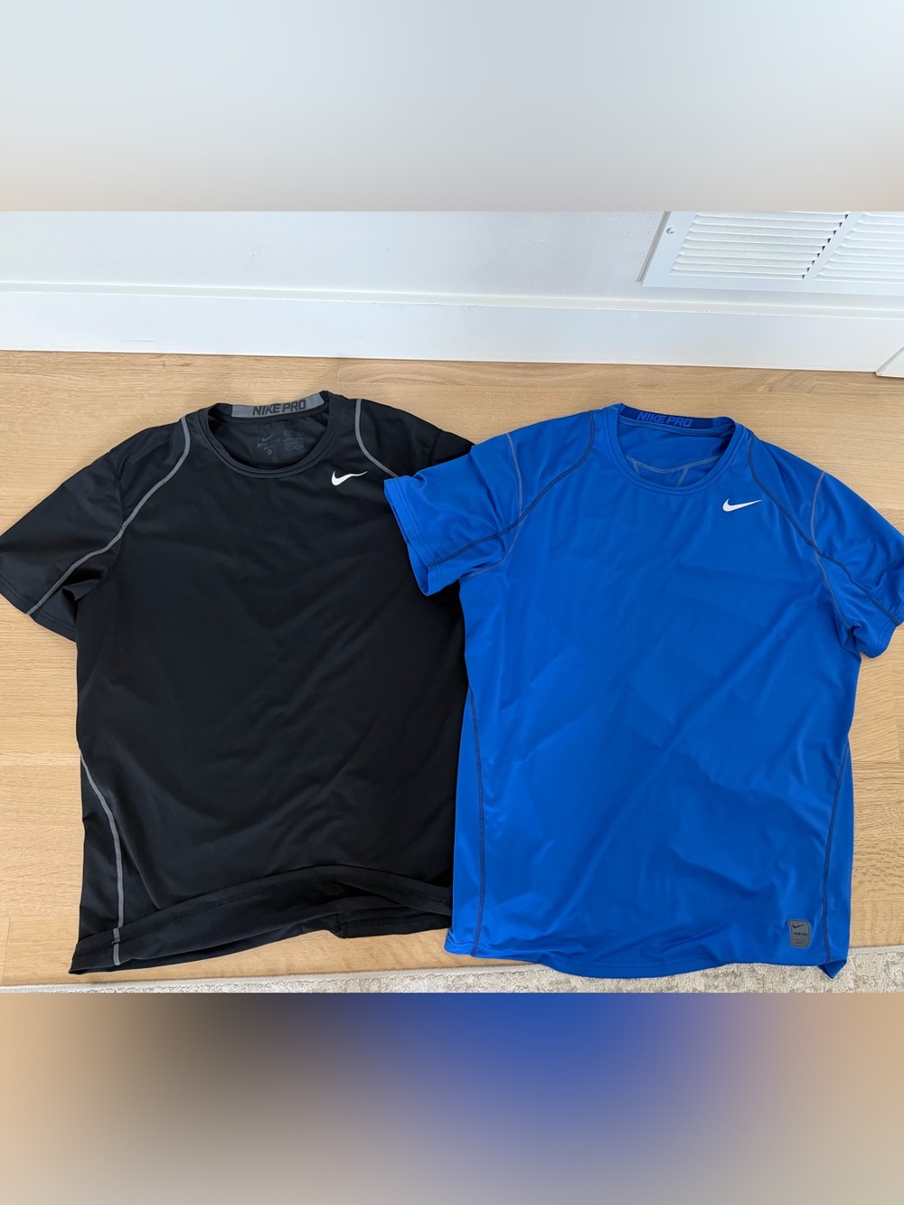 Nike Pro Dri Fit Performance Running Shirts Mens XL - black and blue